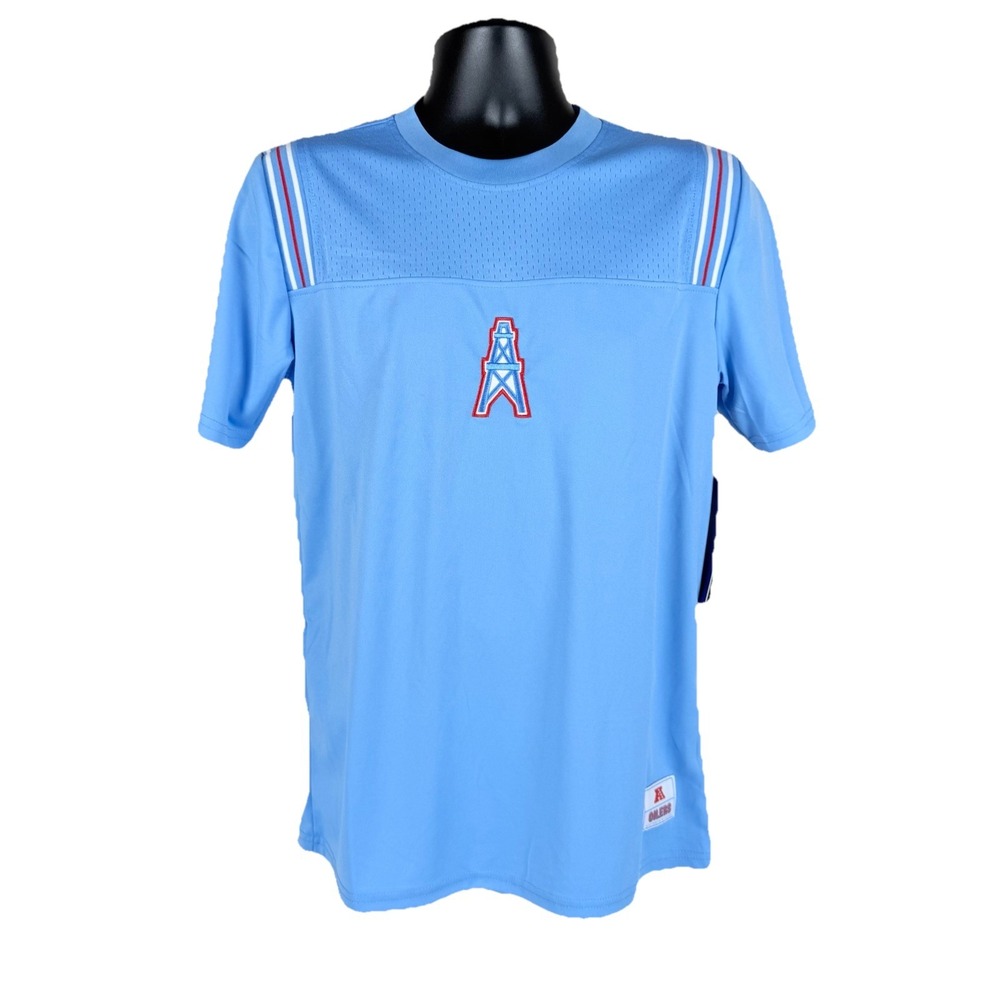 Retro Houston Oilers NFL Team Apparel Men's Small Vented Short Sleeve Shirt‎ New